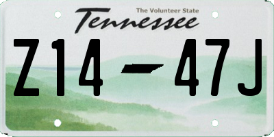TN license plate Z1447J