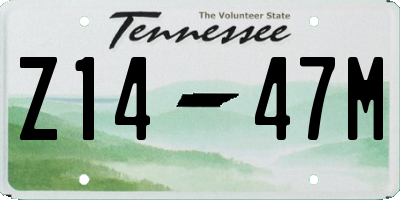 TN license plate Z1447M