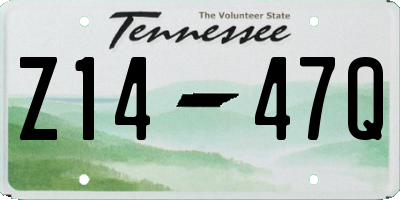 TN license plate Z1447Q