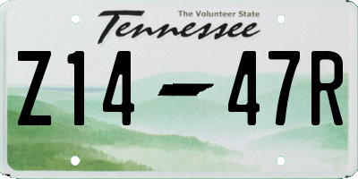 TN license plate Z1447R
