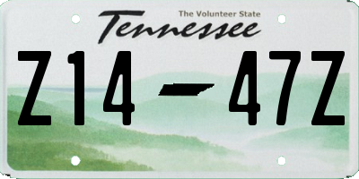 TN license plate Z1447Z