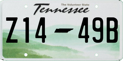 TN license plate Z1449B