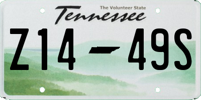TN license plate Z1449S