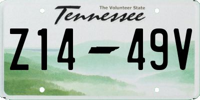 TN license plate Z1449V
