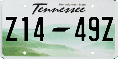 TN license plate Z1449Z