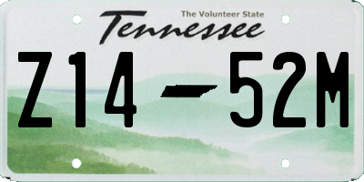 TN license plate Z1452M
