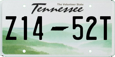 TN license plate Z1452T