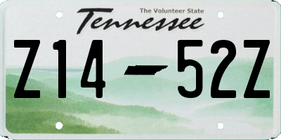 TN license plate Z1452Z