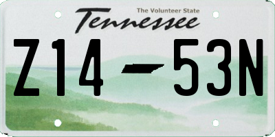 TN license plate Z1453N