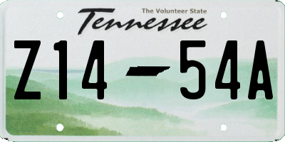 TN license plate Z1454A