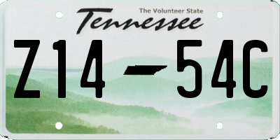 TN license plate Z1454C