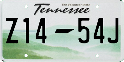 TN license plate Z1454J