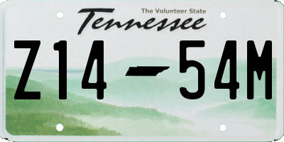 TN license plate Z1454M