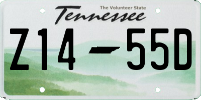 TN license plate Z1455D