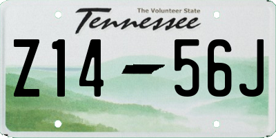 TN license plate Z1456J
