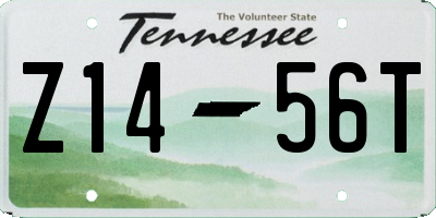 TN license plate Z1456T
