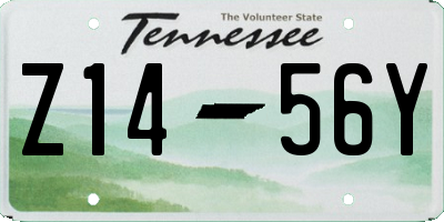 TN license plate Z1456Y