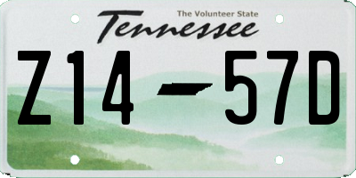 TN license plate Z1457D