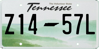 TN license plate Z1457L