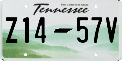 TN license plate Z1457V