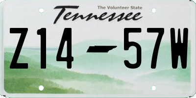 TN license plate Z1457W