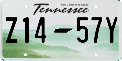 TN license plate Z1457Y