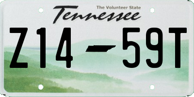 TN license plate Z1459T