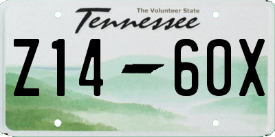 TN license plate Z1460X