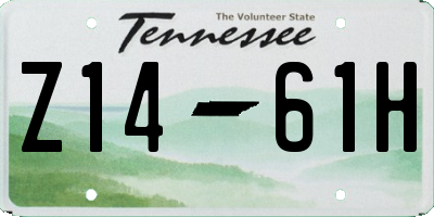 TN license plate Z1461H