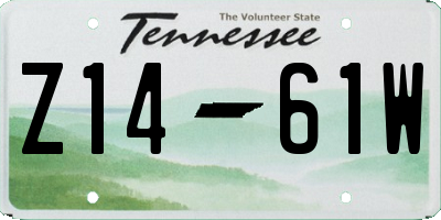 TN license plate Z1461W