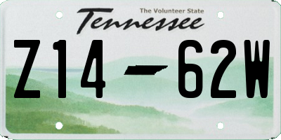 TN license plate Z1462W