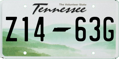 TN license plate Z1463G