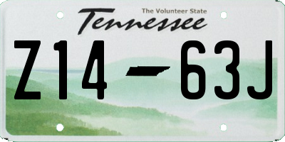 TN license plate Z1463J