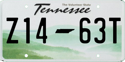TN license plate Z1463T