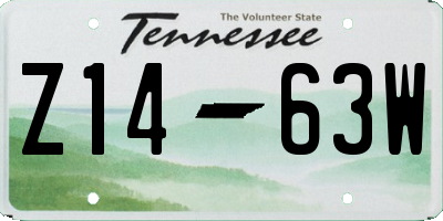 TN license plate Z1463W