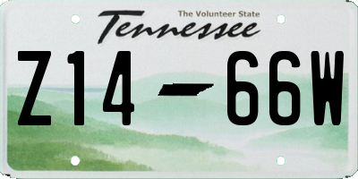 TN license plate Z1466W