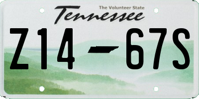 TN license plate Z1467S