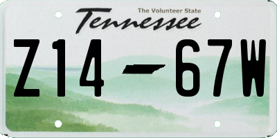 TN license plate Z1467W