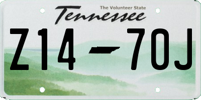 TN license plate Z1470J