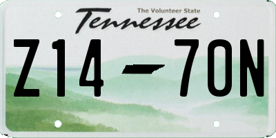 TN license plate Z1470N