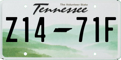 TN license plate Z1471F
