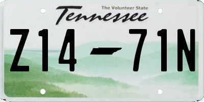 TN license plate Z1471N