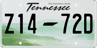 TN license plate Z1472D