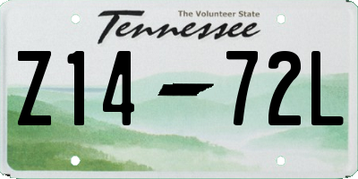 TN license plate Z1472L