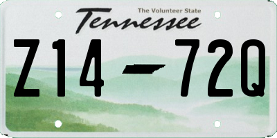 TN license plate Z1472Q