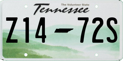 TN license plate Z1472S