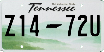TN license plate Z1472U