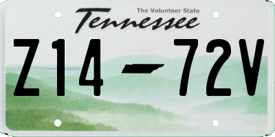 TN license plate Z1472V