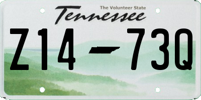 TN license plate Z1473Q