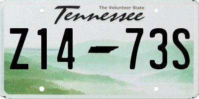 TN license plate Z1473S